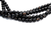 Black/Brown Agate 8mm Shiny round beads -15.5 inch strand